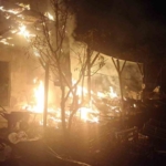 Arı kovanlarının bulunduğu sundurma yapıda yangın