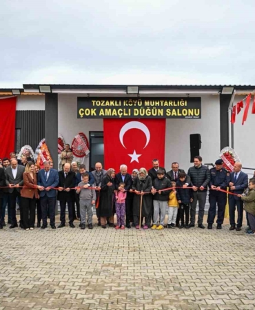 Tozaklı köyü düğün salonu törenle açıldı