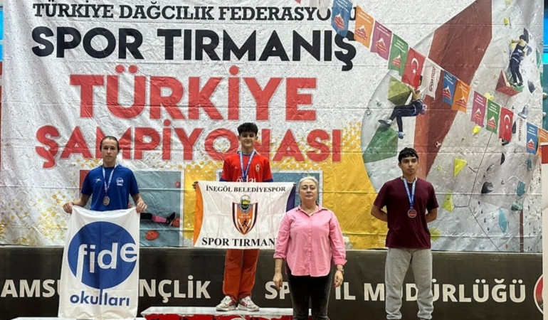 İnegöl Belediyesporlu sporculardan, spor tırmanışta Türkiye dereceleri