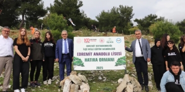 Edremit Anadolu Lisesi Hatıra Ormanı için fidan dikimi gerçekleştirildi