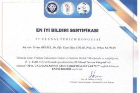 SUBÜ akademisyenlerine en iyi bildiri ödülü