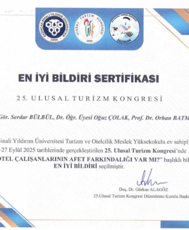 SUBÜ akademisyenlerine en iyi bildiri ödülü