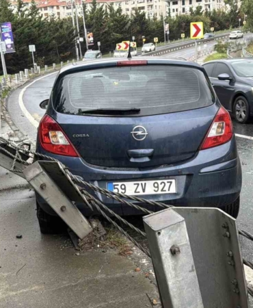 Beşiktaş’ta yağmurun etkisiyle aynı yolda peş peşe iki kaza