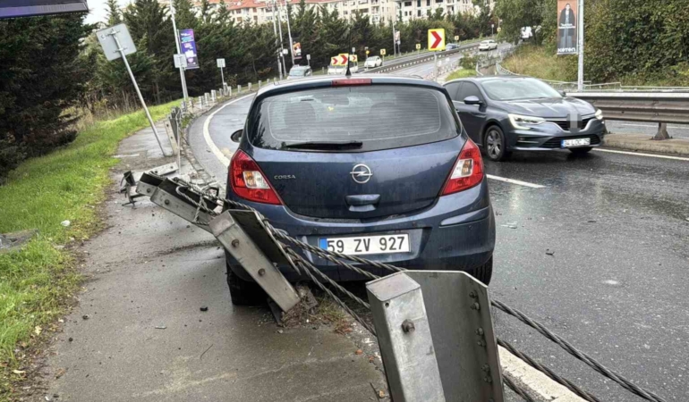 Beşiktaş’ta yağmurun etkisiyle aynı yolda peş peşe iki kaza