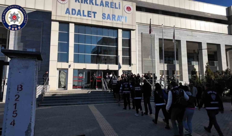 Kırklareli’nde Daltonlar operasyonu: Yakalanan 18 şüpheliden 4’ü tutuklandı