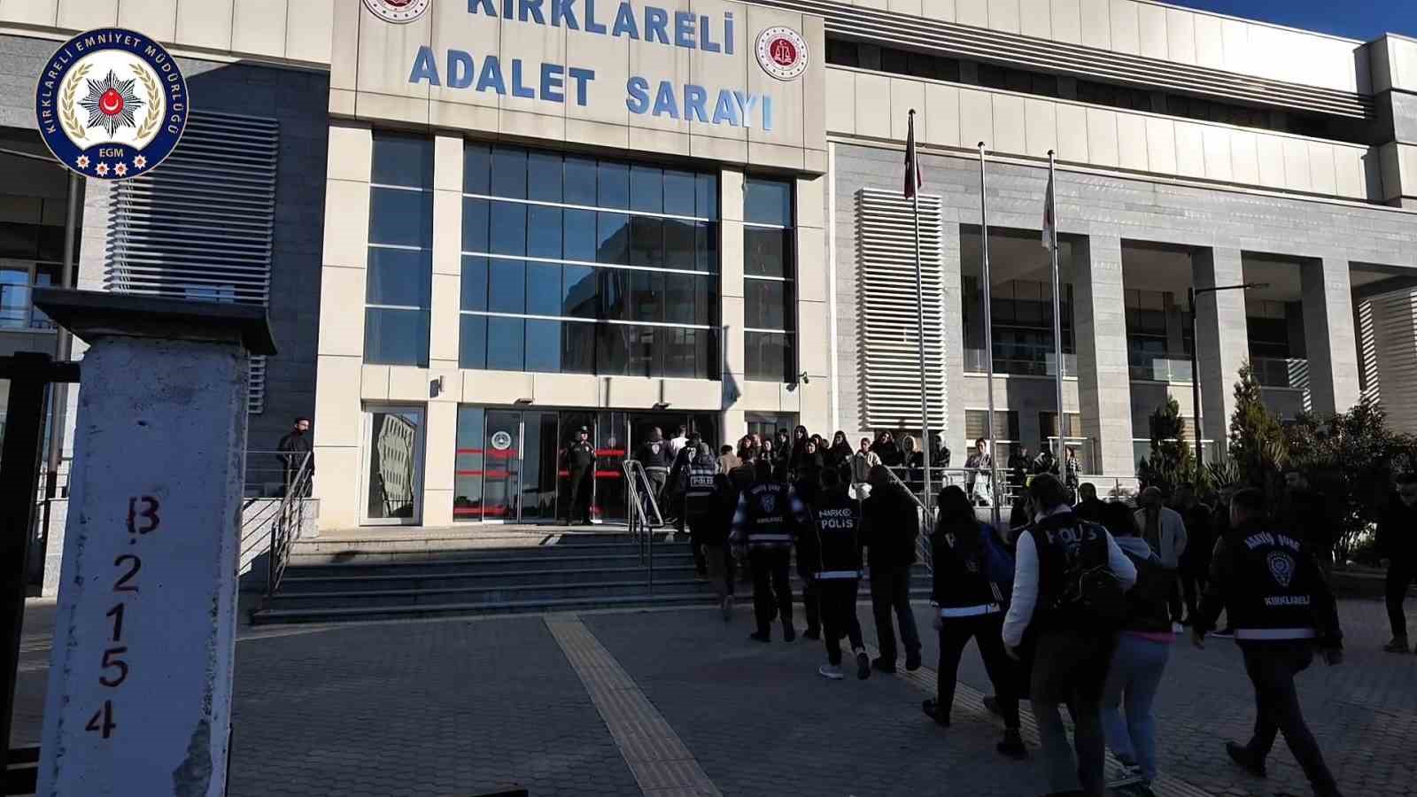 Kırklareli’nde Daltonlar operasyonu: Yakalanan 18 şüpheliden 4’ü tutuklandı