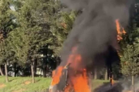 Tuzla’da seyir halindeki tır alev alev yandı