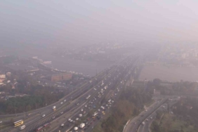 İstanbul’da etkili olan sis havadan görüntülendi