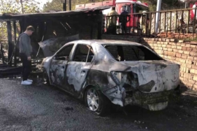 Beykoz’da korkutan yangın: Garaj ve otomobil yanarak adeta kül oldu