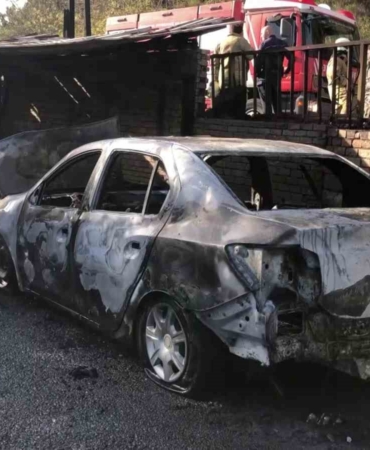 Beykoz’da korkutan yangın: Garaj ve otomobil yanarak adeta kül oldu