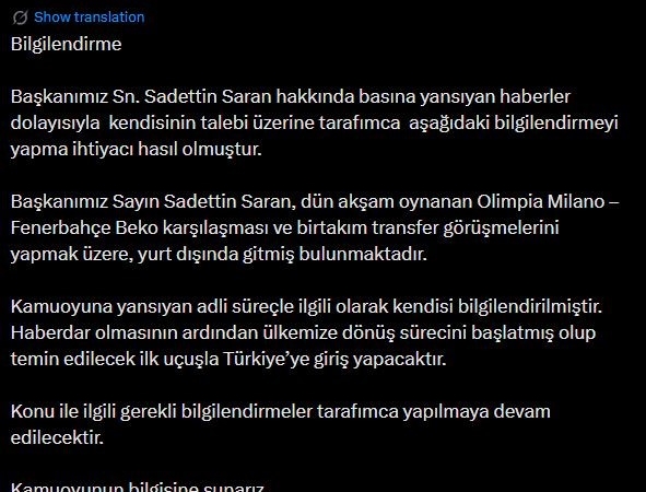 Avukat Ali Alper Alpoğlu’ndan Başkan Saran açıklaması