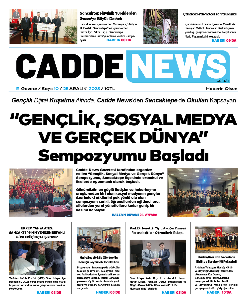 Cadde News E-Gazete 25 Aralık 2025 10. Sayısı
