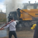 Hafriyat kamyonu küle döndü