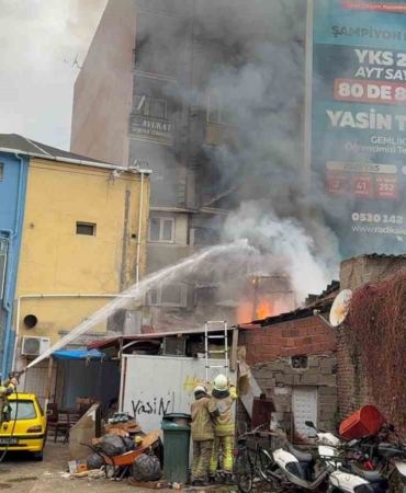 Gemlik’te pide imalathanesinde yangın paniği