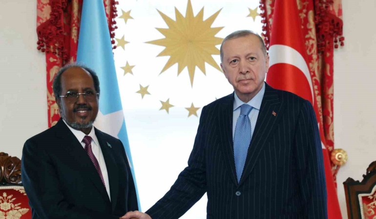 Cumhurbaşkanı Erdoğan, Somalili mevkidaşı Hasan Şeyh Mahmud’la bir araya geldi