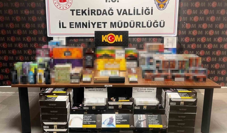 Tekirdağ’da kaçakçılık operasyonlarında çok sayıda ürün ele geçirildi