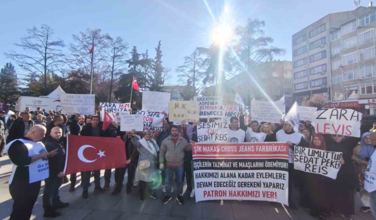 Çorlu’da işçilerden hak arayışı eylemi