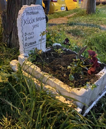 Taksicilerden vefa...Ölen muhabbet kuşları için mini mezar yaptılar