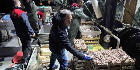 İğneada Balıkçı Barınağı’nda su ürünleri denetimi