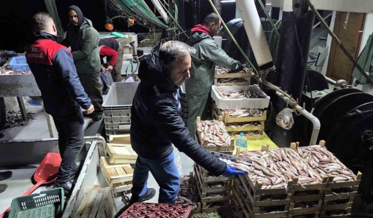 İğneada Balıkçı Barınağı’nda su ürünleri denetimi