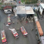 Arnavutköy’de tır tamirhanesinde korkutan yangın