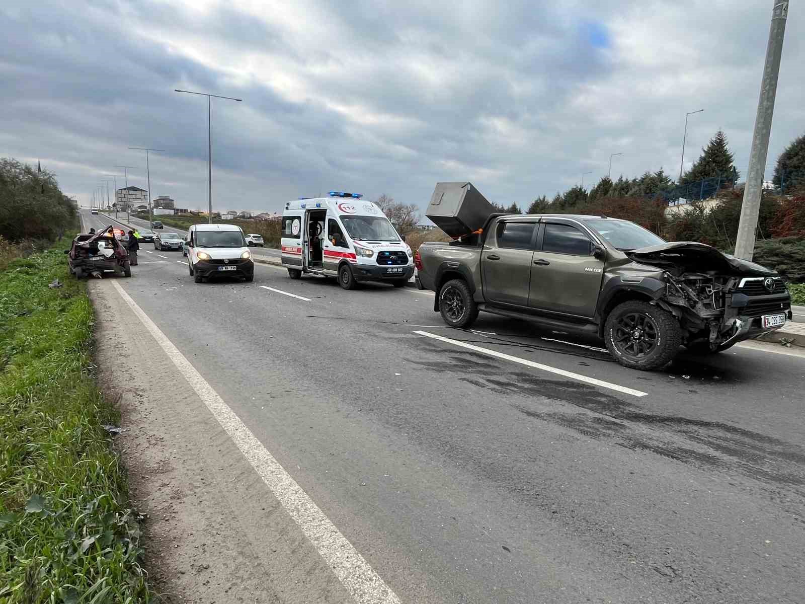 Muratlı Sanayi Sitesi önünde trafik kazası: 1 yaralı