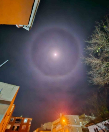 Muratlı semalarında ‘Ay Halesi’ görüldü