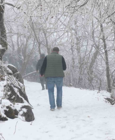 Keremali Yaylası’nda kış güzelliği