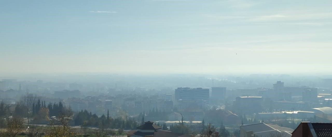 Edirne merkezde hava kirliliği çıplak gözle görüldü