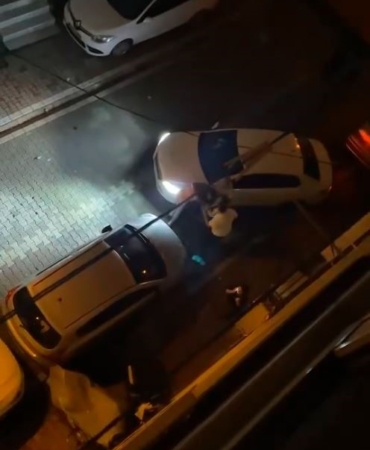 Komşuların park yeri kavgasında ortalık savaş alanına döndü