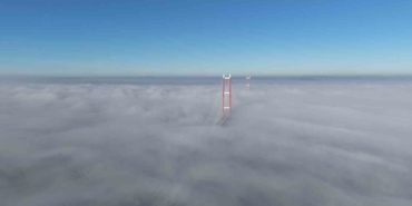 Sis içinde kalan 1915 Çanakkale Köprüsü’nde görsel şölen