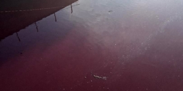 Esenyurt’ta derenin rengi kırmızıya döndü