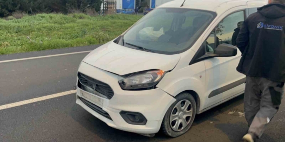 Başıboş köpeğe çarpan aracın sürücüsü yaraladı