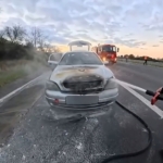 Tekirdağ-Kırklareli sınırında araç yangını: Ekipler zamanla yarıştı