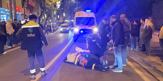 Tekirdağ’da motosikletin çarptığı kadın yaralandı