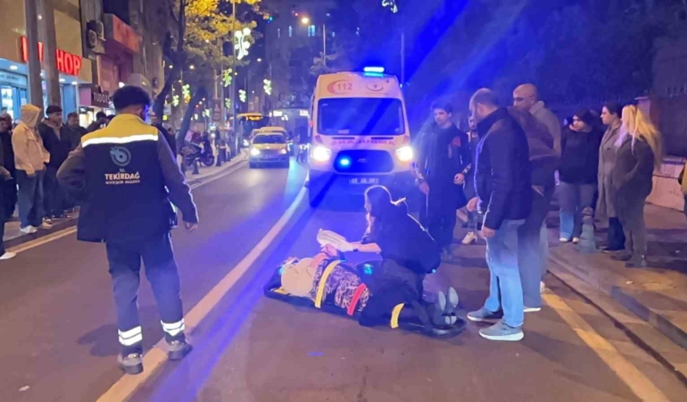 Tekirdağ’da motosikletin çarptığı kadın yaralandı