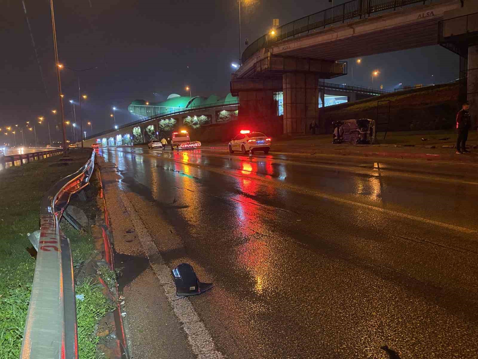 Kontrolden çıkan otomobil takla attı: Sürücü burnu bile kanamadan kurtuldu