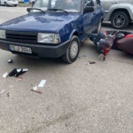 Bursa’da otomobile çarpan motosikletli ağır yaralandı
