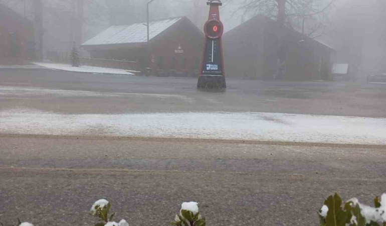 Samanlı Dağları’nın zirvesinde kar yağışı devam ediyor