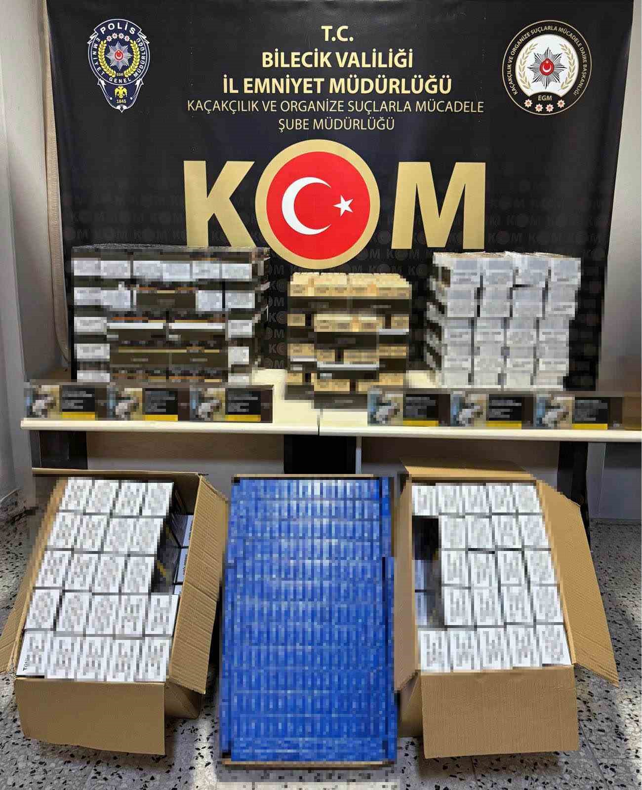 Bilecik’te kaçakçılığa darbe: Binlerce makaron ve tütün ele geçirildi