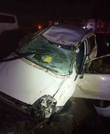 Tekirdağ’da alkollü sürücü su kanalına uçtu