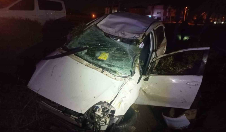 Tekirdağ’da alkollü sürücü su kanalına uçtu