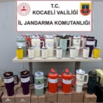 Kocaeli’de piyasa değeri yüksek ünlü markaya ait 100 termos ele geçirildi