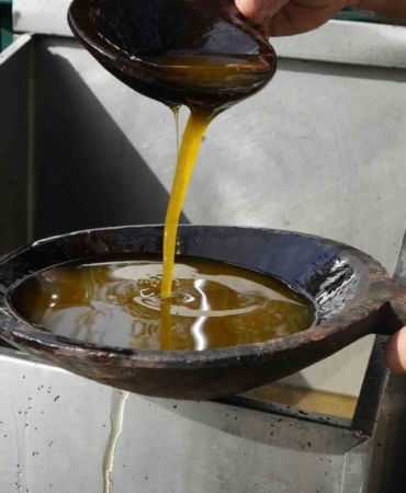 Zeytinyağında dededen kalma "taş baskı" yöntemini yaşatıyor