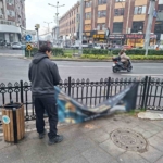 Tekirdağ’da zabıta ekiplerinden izinsiz afiş reklamlara denetim