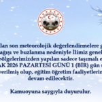 Kırklareli’nde taşımalı eğitime 1 gün ara