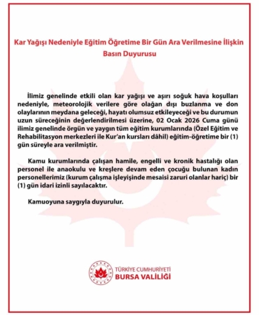 Bursa’da eğitime kar engeli