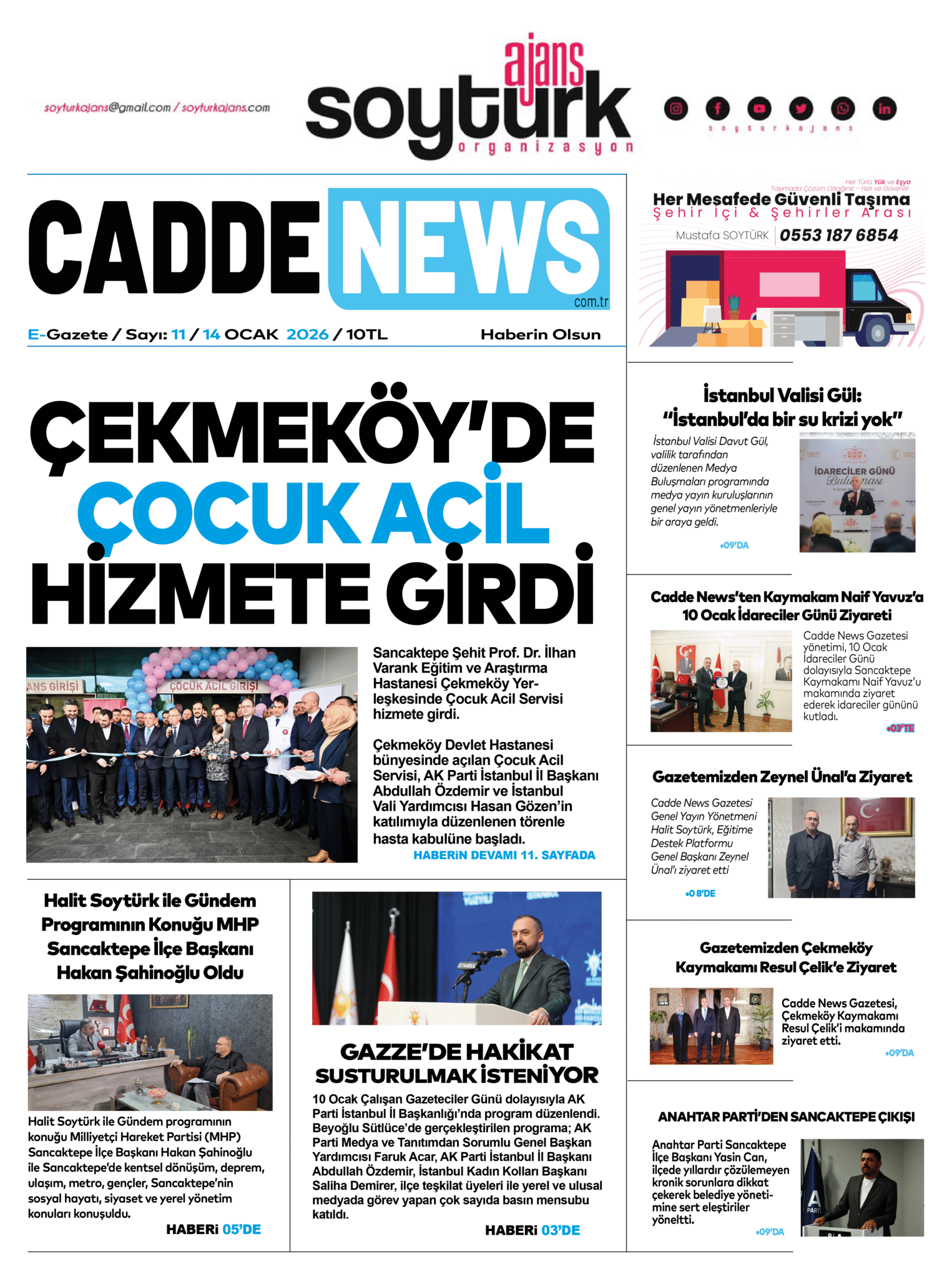 Cadde News E-Gazete 14 Ocak 2026 11. Sayısı