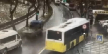 Esenler’de otoparka dalan İETT otobüsünün altında kalmaktan son anda kurtuldu