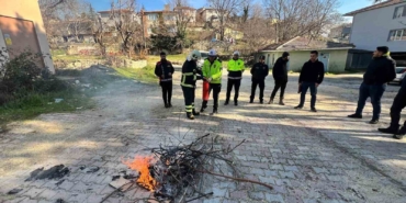 Pınarhisar’da emniyet personeline uygulamalı yangına müdahale eğitimi